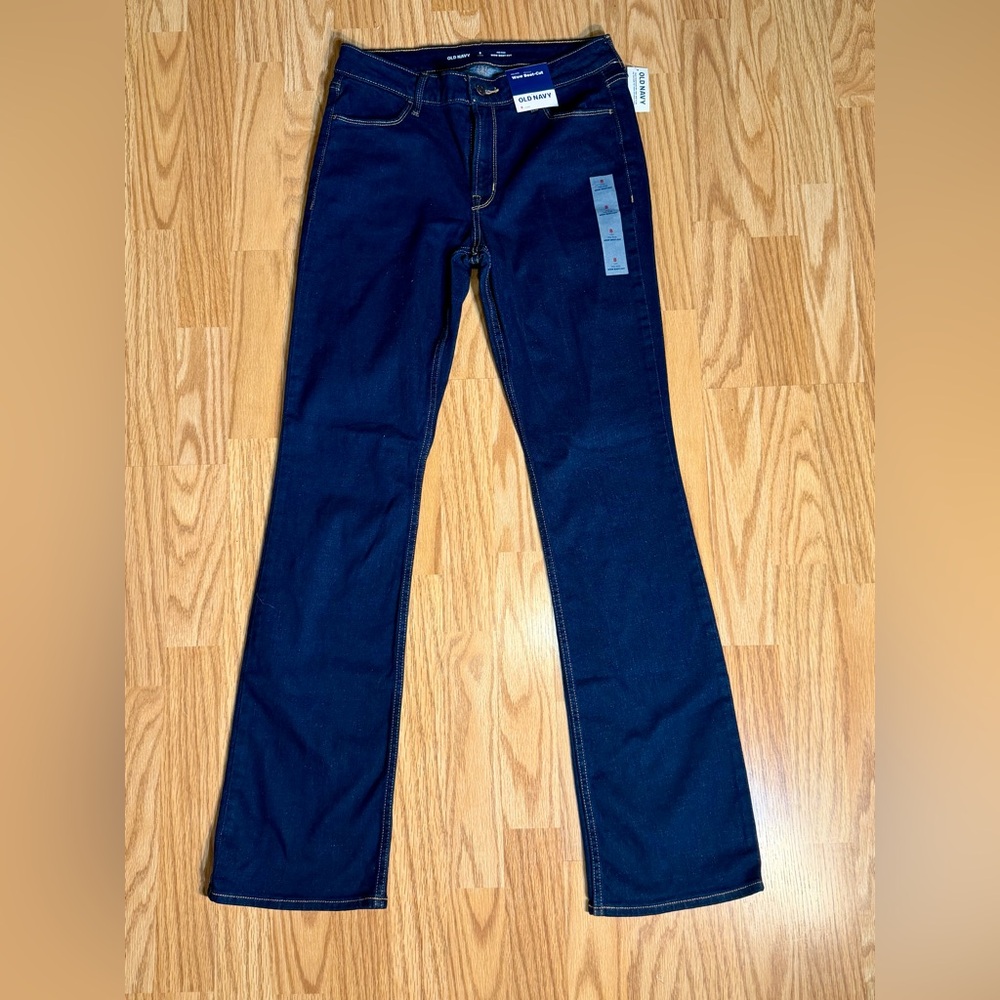 Old Navy Dark Blue Mid-Rise Wow Boot-Cut Jeans